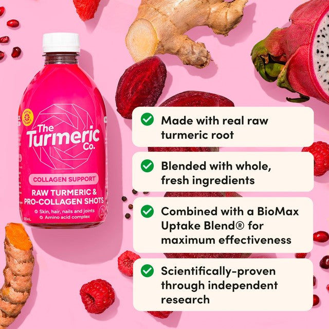 The Turmeric Co. Raw Turmeric & Collagen 420ml bottle - British product