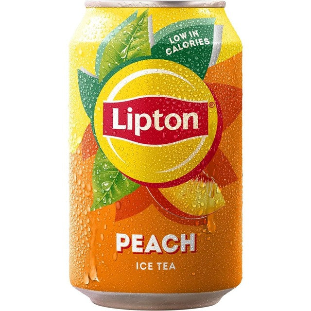 Lipton peach flavoured ice tea 330ml can, UK version