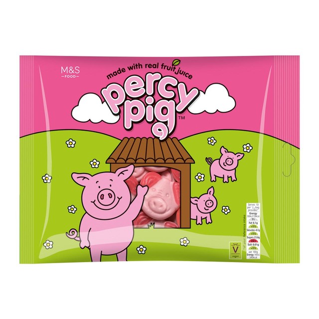 M&S Percy Pig fruit gums 400g, imported from the UK
