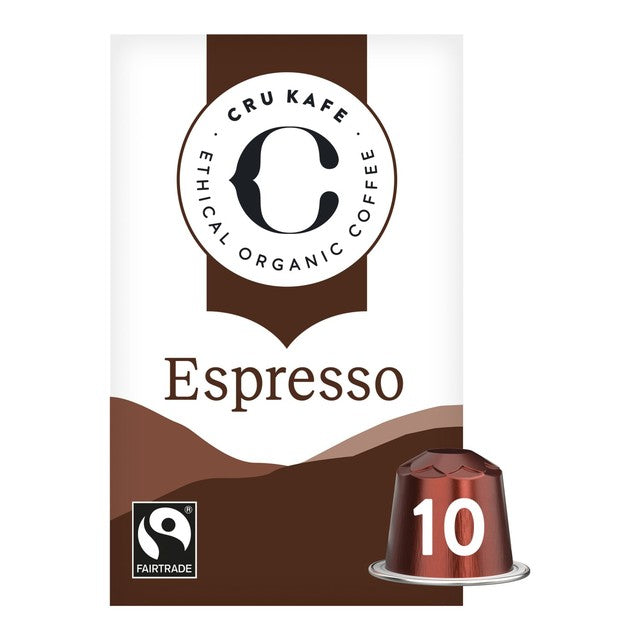 Cru Kafe organic fairtrade espresso pods 10 pods - British product