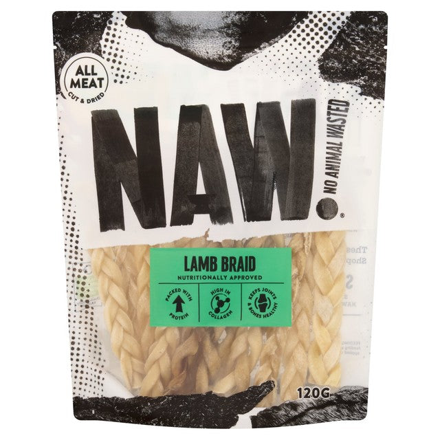 NAW Lamb Braid dog chew 100% lamb, imported from the UK