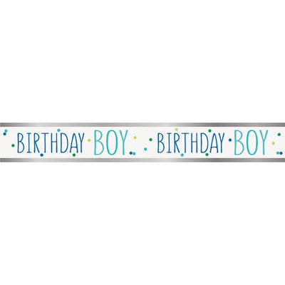 M&S Unique Party Happy Birthday Boy Foil Banner Decoration 9ft- Buy online at McGrocer