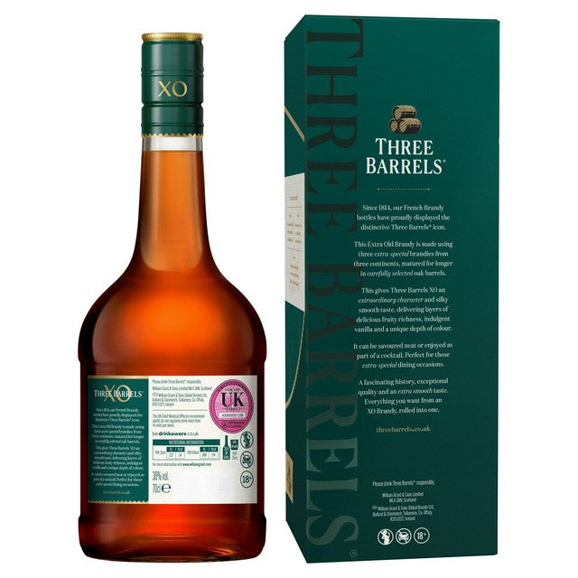 Three Barrels XO extra old brandy 70cl (British brand)