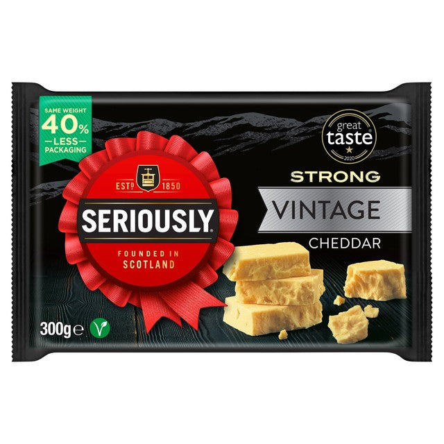 Seriously Strong Vintage Cheddar Cheese 300g (British brand)