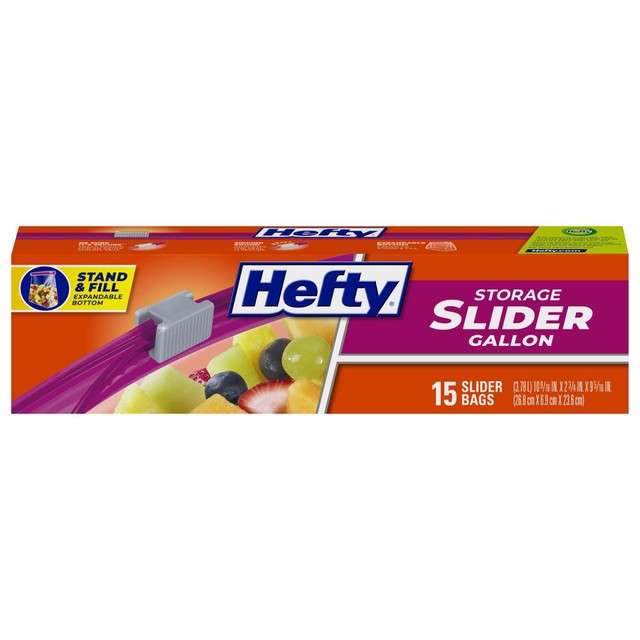 Hefty Slider Food Bags 15 pack, UK version
