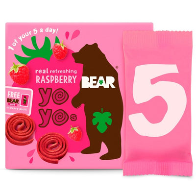 Bear Fruit Yoyos Bringebær Flerpakning Frukt og Grønnsaksruller 5 x 20g