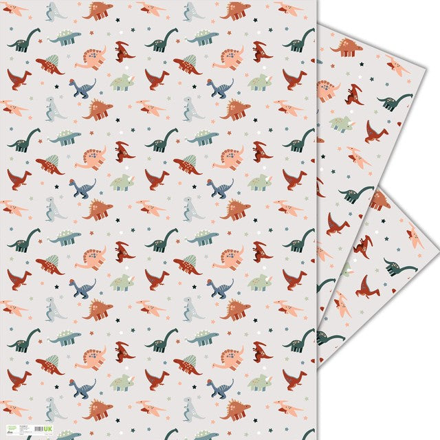 Deva Designs dinosaur gift wrap 3 sheets 50x70cm - British product