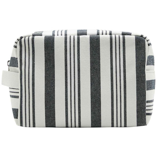 M&S striped canvas washbag navy mix one size, imported from the UK