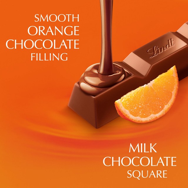 Lindt chocolate bar milk orange 38g, UK version