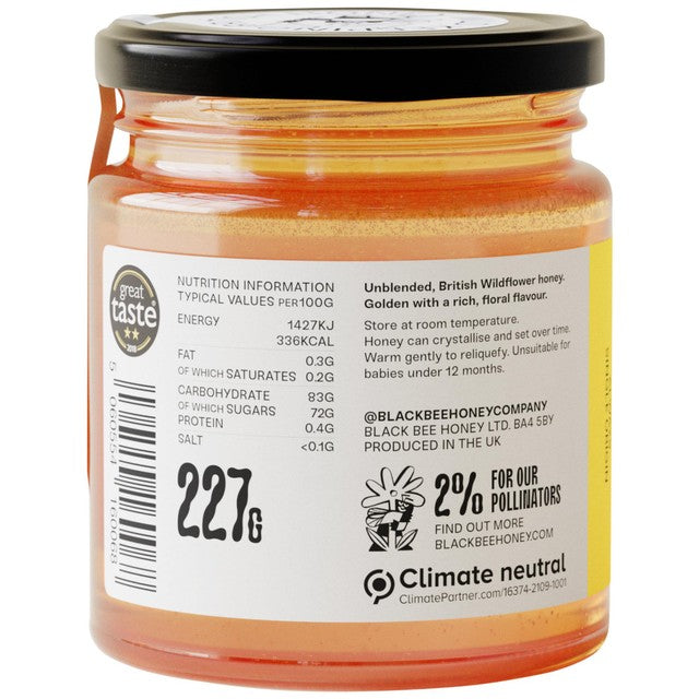 Black Bee British Summer Runny Wildflower Honey 227g - British product