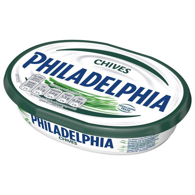 Philadelphia chives cream cheese 165g, imported from the UK