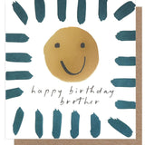 Caroline Gardner birthday card for brother with smiley face - British product