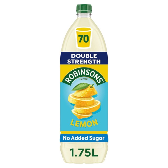 Robinsons Lemon No Added Sugar Double Concentrate Squash 1.75L, imported from the UK