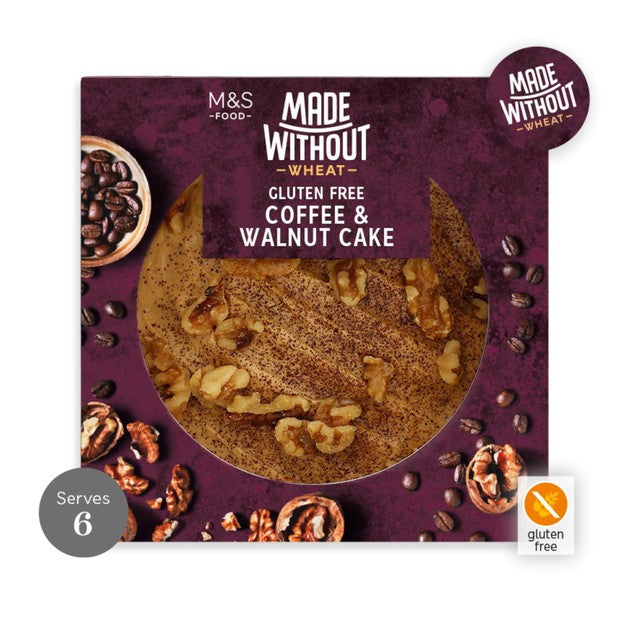 M&S Made Without Coffee Walnut Cake 390g, imported from the UK