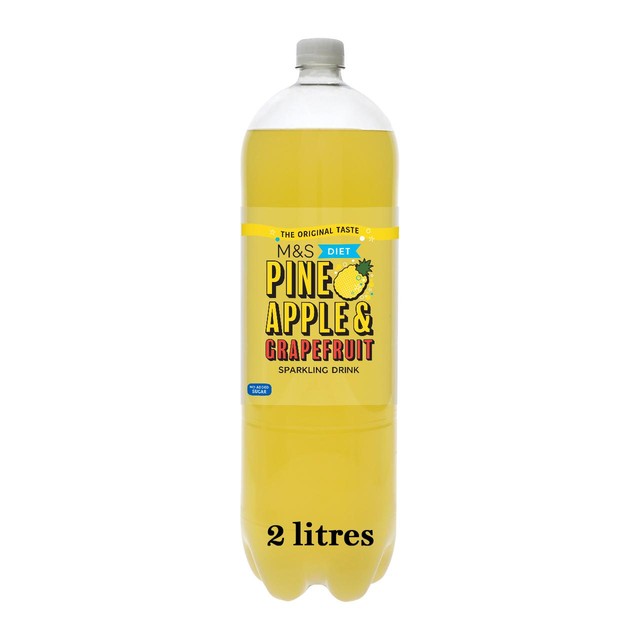 M&S Diet Pineapple Grapefruit Sparkling Drink 2L, imported from the UK