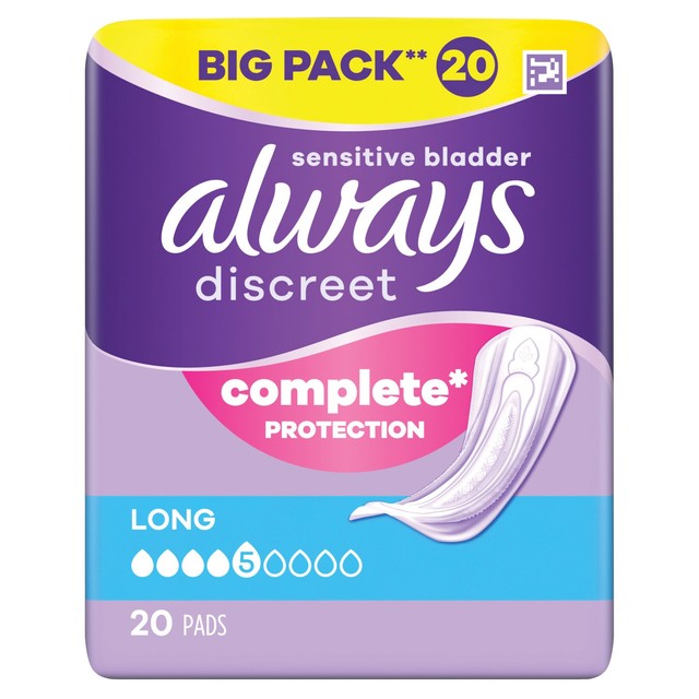 Always Discreet incontinence pads long 20 Pack - British product