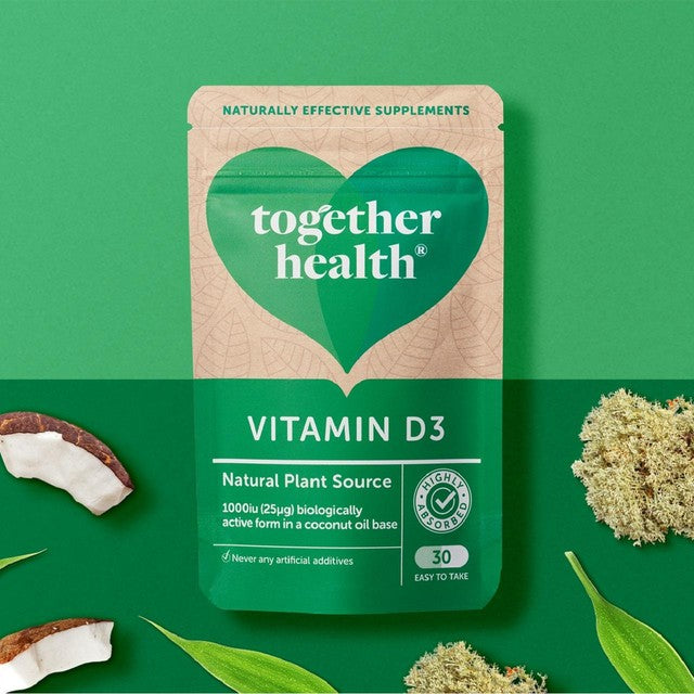 Together Health vitamin D3 plant source supplement 30 capsules (British brand)