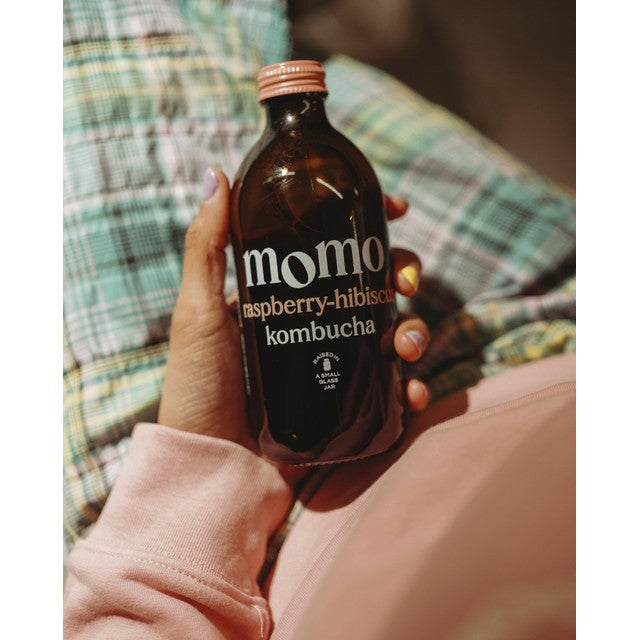 MOMO Kombucha Organic Raspberry Hibiscus kombucha 330ml, imported from the UK