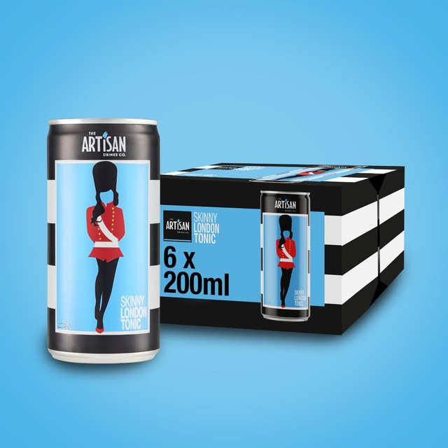 Artisan Drinks Co Skinny London Tonic Water 6 x 200ml cans - British product