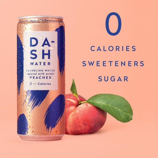 dash peach infused sparkling water 12 x 330ml - British product
