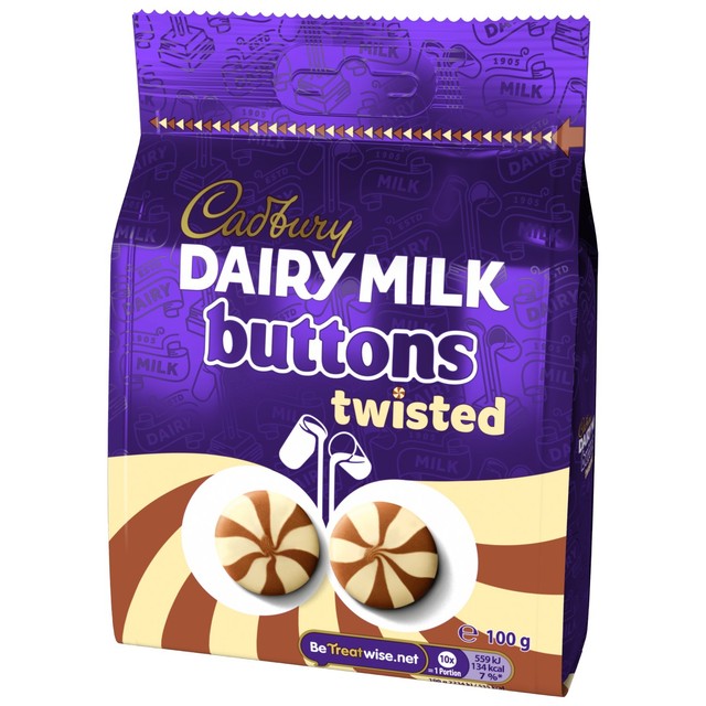 Cadbury chocolate buttons twisted 100g - British product