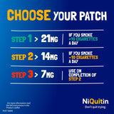 Patch Clair NiQuitin CQ 21 mg Étape 1, importé du Royaume-Uni