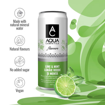 Aqua Carpatica Sparkling Flavours Limette & Minze Aromatisierte Sprudelwasser 4 x 330ml