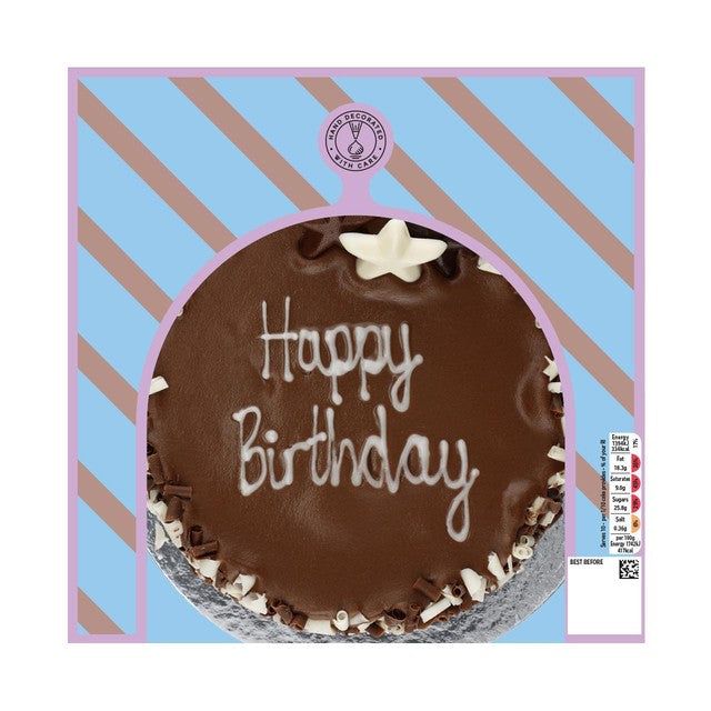 M&S Extremely Chocolatey Birthday Cake 800g, imported from the UK