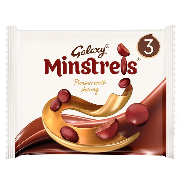 Galaxy Minstrels milk chocolate buttons 3 x 42g, UK version