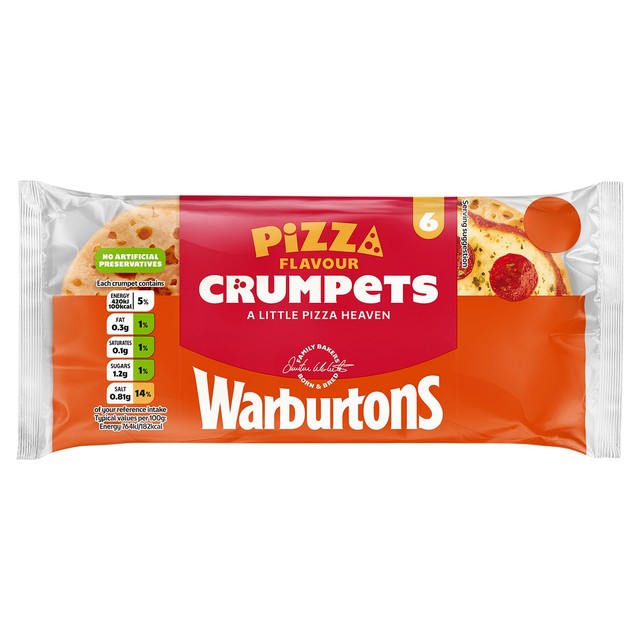 Warburtons pizza flavour crumpets - British product