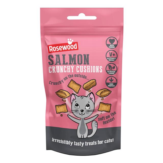 Rosewood Salmon Crunchy Cushions For Cats   60g GOODS M&S   