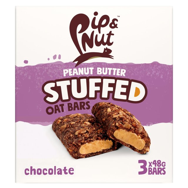 Pip & Nut Peanut Butter Stuffed Oat Bar Chocolate   3 x 48g GOODS M&S   