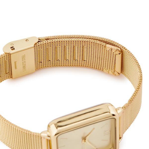 Superdrug Studio Gold Tone Square Mesh Strap Watch GOODS Superdrug   