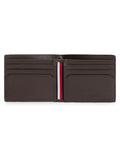 Tommy Hilfiger brown leather bifold wallet with signature plaque - British product