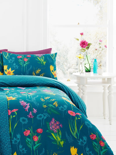 Next Dreams & Drapes Blue Ingrid Floral Duvet Cover and Pillowcase Set- Buy online at McGrocer
