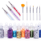 Rio Nail Art Starter Kit with tools and decorations, imported from the UK