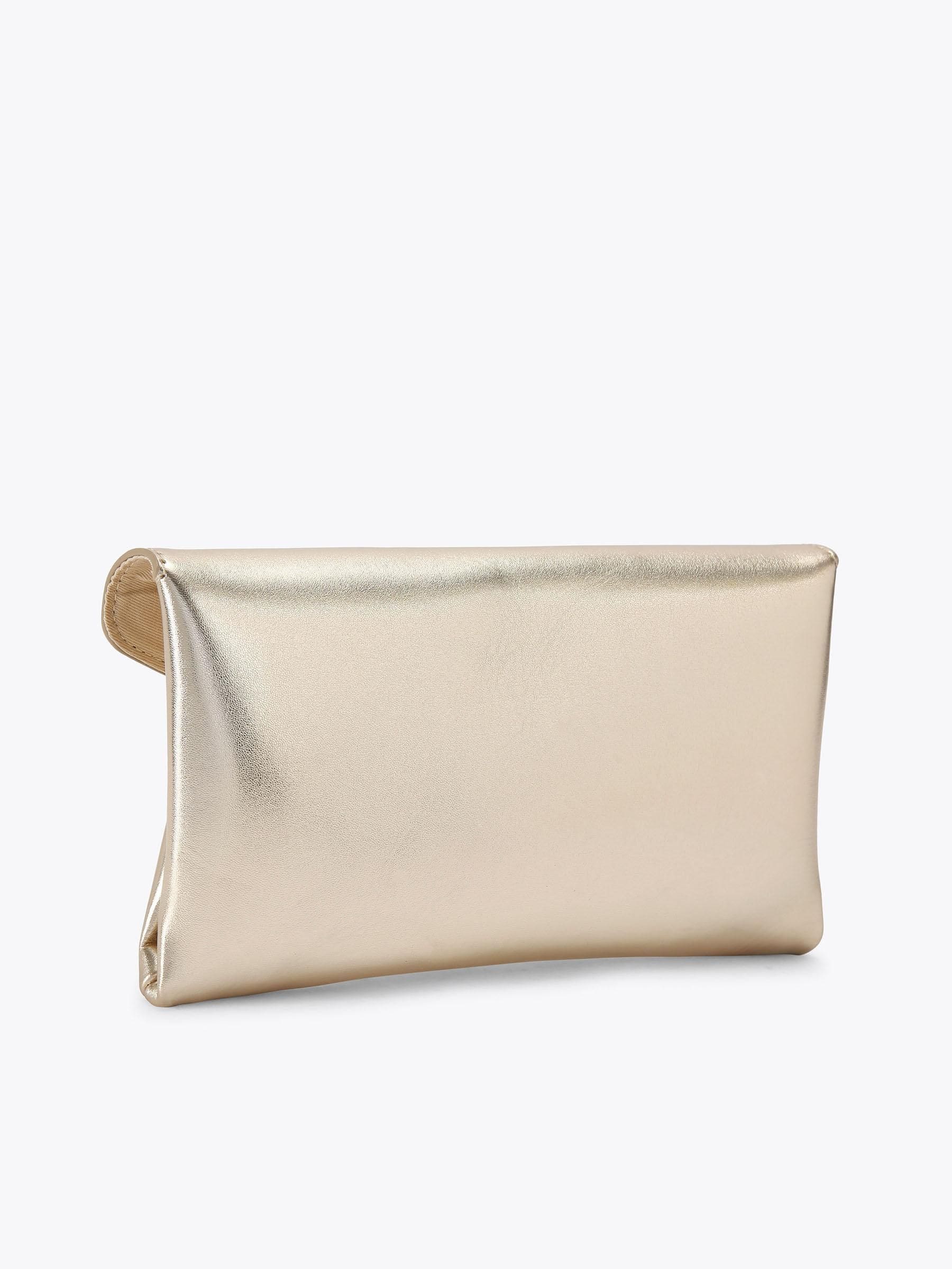 Carvela Gold Megan envelope clutch bag, imported from the UK