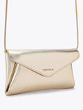 Carvela Gold Megan envelope clutch bag, imported from the UK