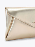 Carvela Gold Megan envelope clutch bag, imported from the UK