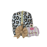 Vintage Leopard Print quilted cosmetic bag, imported from the UK