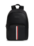Tommy Hilfiger black dome backpack with signature tape and logo, UK version