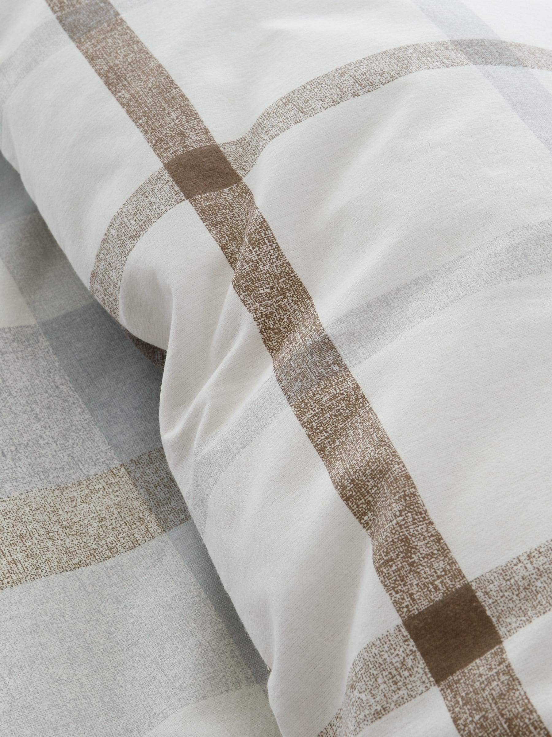 Catherine Lansfield brushed cotton check duvet cover set - British product