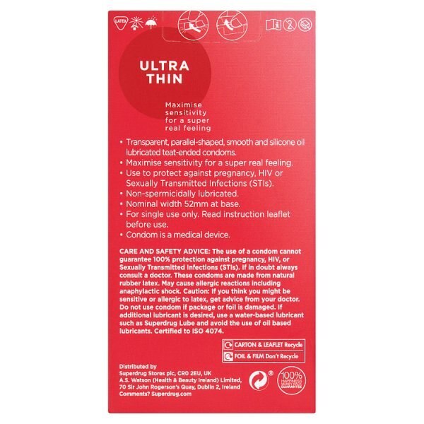 Superdrug Ultra Thin Condoms 12s GOODS Superdrug   