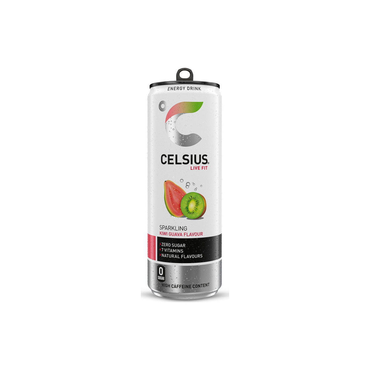 Celsius energy drink Kiwi Guava 355ml, imported from the UK