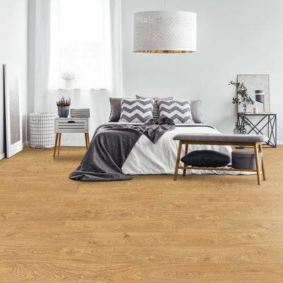 Costco UK Golden Select Toasted Honey Oak Splash Shield AC5 Laminate Flooring with Foam Underlay - 1.146 m² Per Pack- Buy online at McGrocer