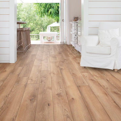 Costco UK Golden Select Woodland Oak Splash Shield AC5 Laminate Flooring with Foam Underlay - 1.146m² per Pack- Buy online at McGrocer