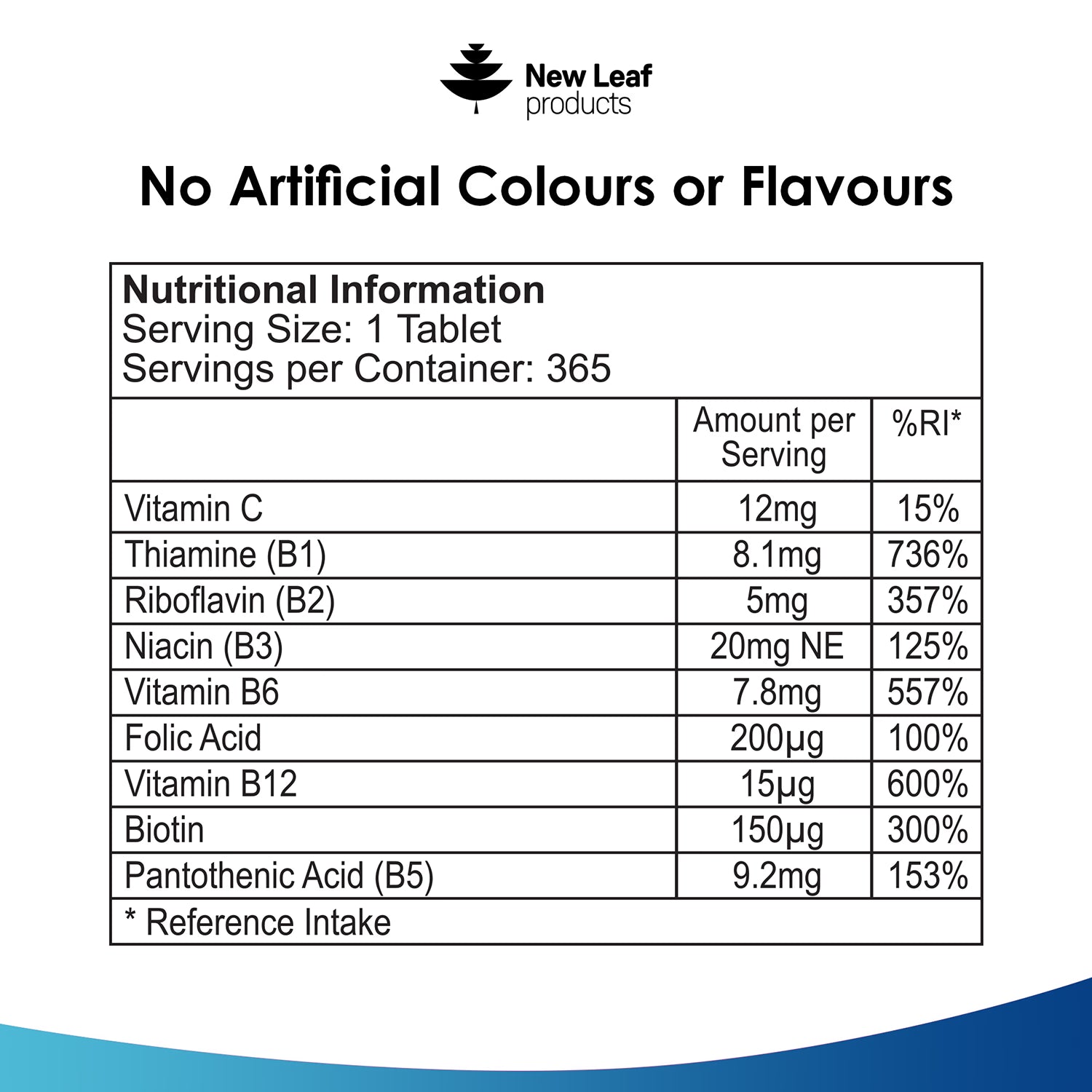 New Leaf B-Complex 365 tablets, imported from the UK