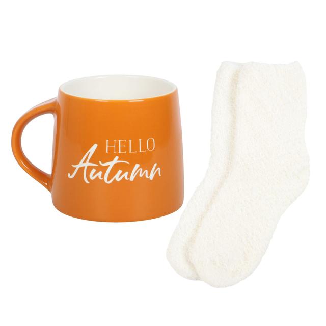 Hello Autumn Ceramic Mug & Socks Set GOODS M&S   