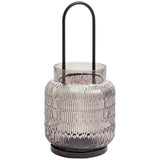 M&S Collection Ridged Glass Small Lantern Grey GOODS M&S   