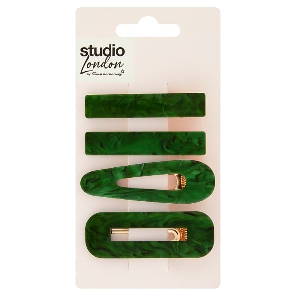 Studio London Clips In Emerald Green 4pk